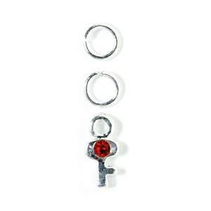 PIERCING LLAVE PLATA DECORACION UÑAS