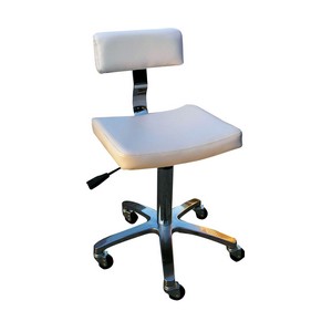 TABURETE CON RESPALDO CUADRADO BLANCO